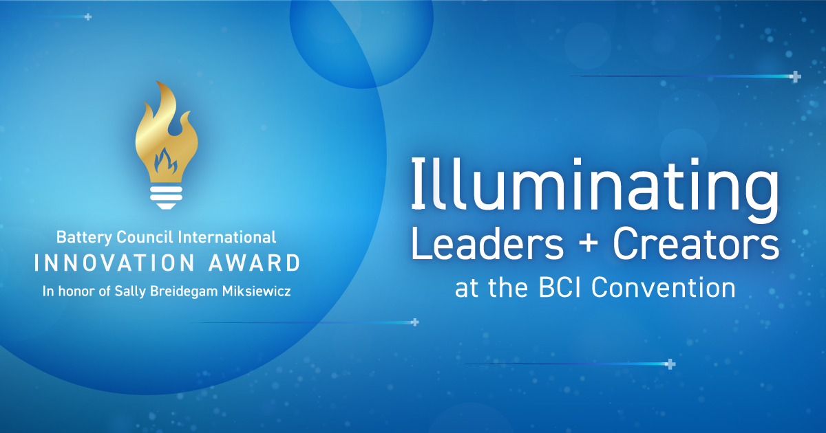 Blue graphic with BCI Innovation Award logo.