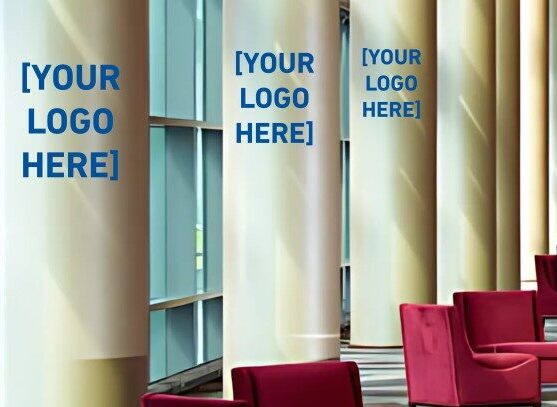 BCI Convention sponsorship signage on hotel columns.
